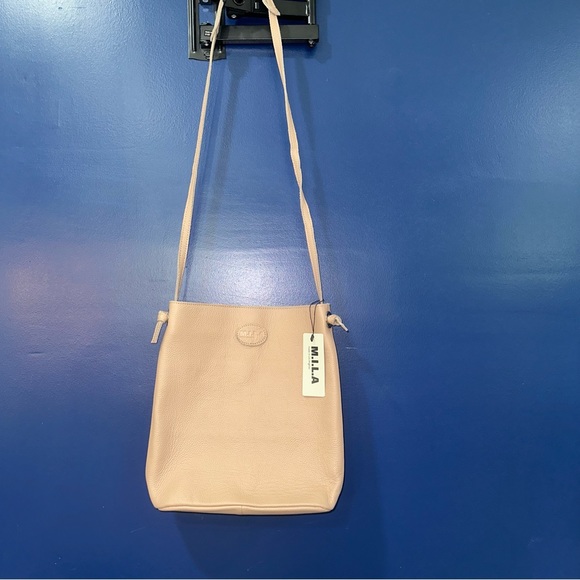 M.I.L.A. Made in Los Angeles Light Pink/Nude Leather Purse/ Cross Body NWT - Picture 3 of 10